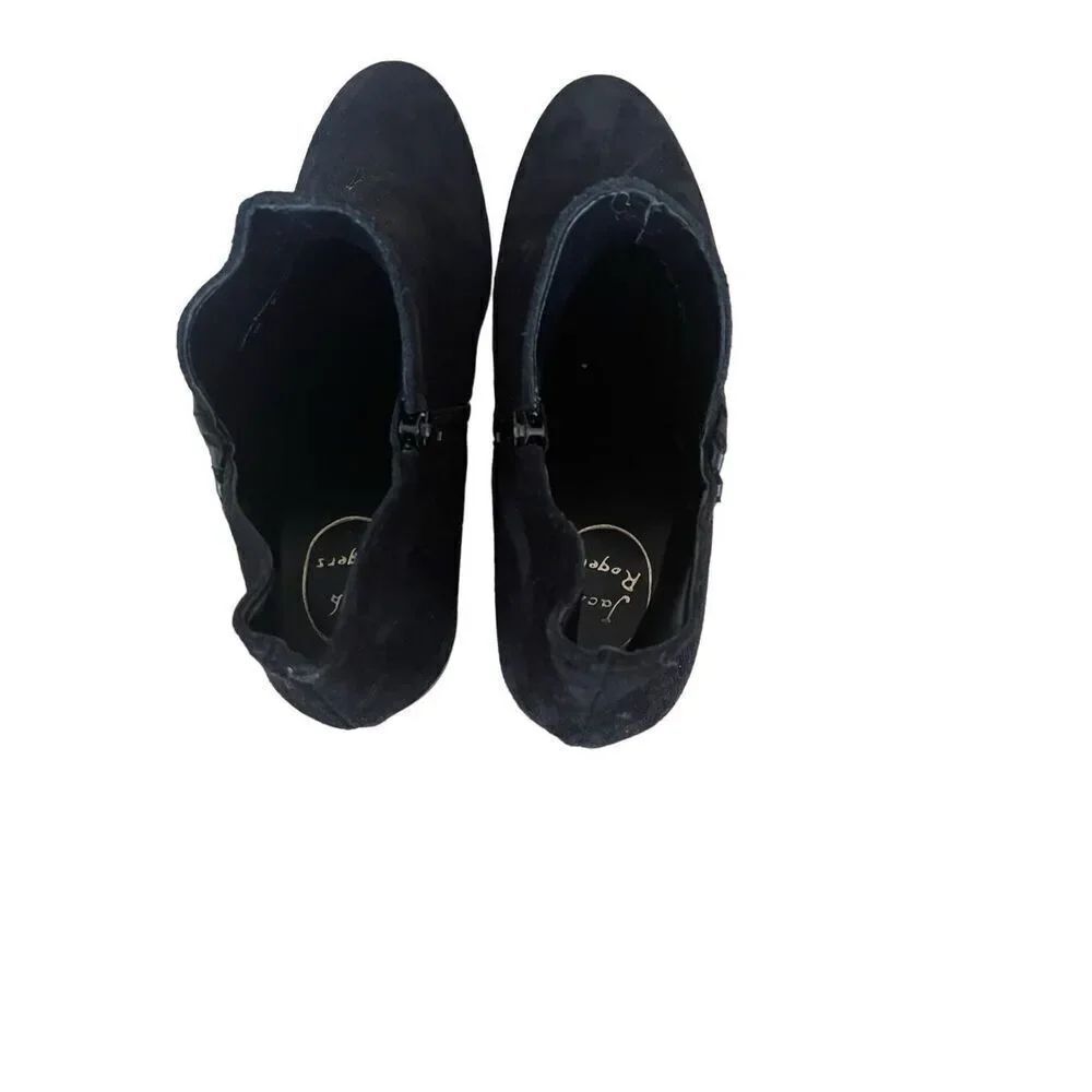 Jack Rogers Women's Black Suede Side Zip Ankle Length Booties Black Size 9M - Picture 3 of 11